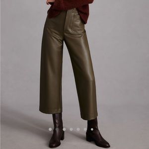 Colette Cropped Wide-Leg Faux Leather Pants - worn once!